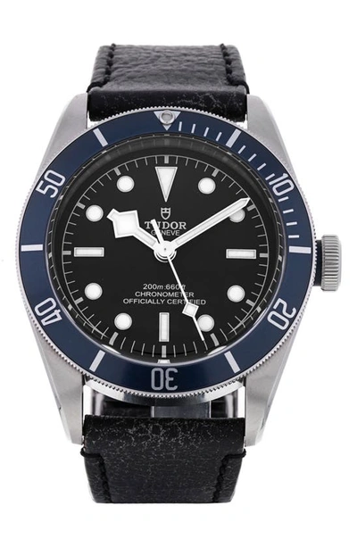 Watchfinder & Co. Tudor  2022 Black Bay Leather Strap Watch, 39mm