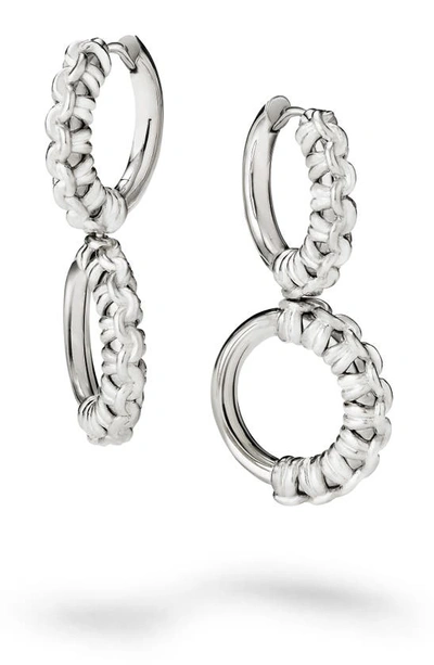 Cast The Knot Drop Hoop Earrings In Metallic