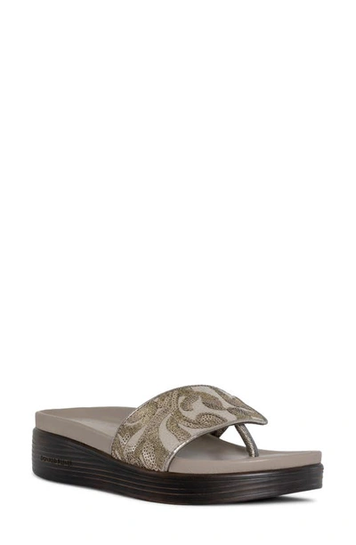 Donald Pliner Wedge Sandal In Pewter