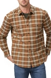 Paige Everett Plaid Flannel Button-up Shirt In Antique Cocoa