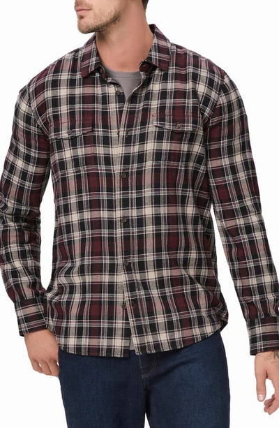Paige Everett Plaid Flannel Button-up Shirt In Onyx Cosmos