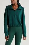 Zella Modal Half Zip Pullover In Green Park