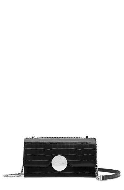 Jw Pei Jade Croc Embossed Crossbody Bag In Black Croc
