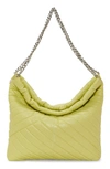 Vince Camuto Pehri Quilted Leather Shoulder Bag In Celery Green