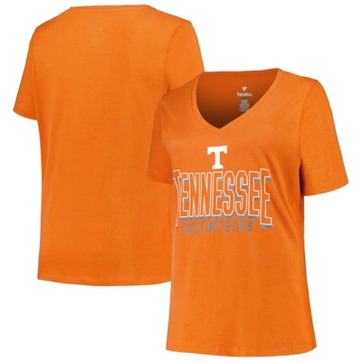 Fanatics Branded  Tennessee Orange Tennessee Volunteers Plus Size Sideline Route V-neck T-shirt