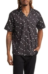 Saturdays Surf Nyc Canty Light Reflection Geo Print Short Sleeve Button-up Shirt In Black