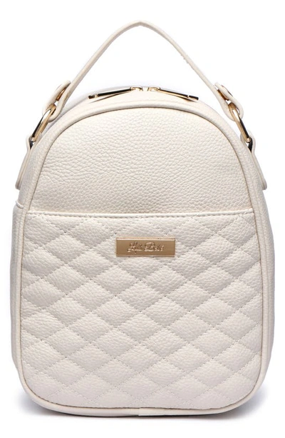 Luli Bebe Babies' Monaco Faux Leather Snack Bag In Pearl White
