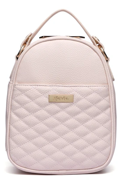Luli Bebe Babies' Monaco Faux Leather Snack Bag In Pastel Pink
