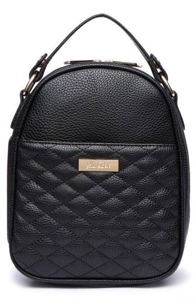 Luli Bebe Babies' Monaco Faux Leather Snack Bag In Ebony Black
