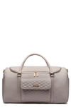 Luli Bebe Babies' Monaco Faux Leather Travel Bag In Pearl White