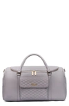 Luli Bebe Babies' Monaco Faux Leather Travel Bag In Stone Grey