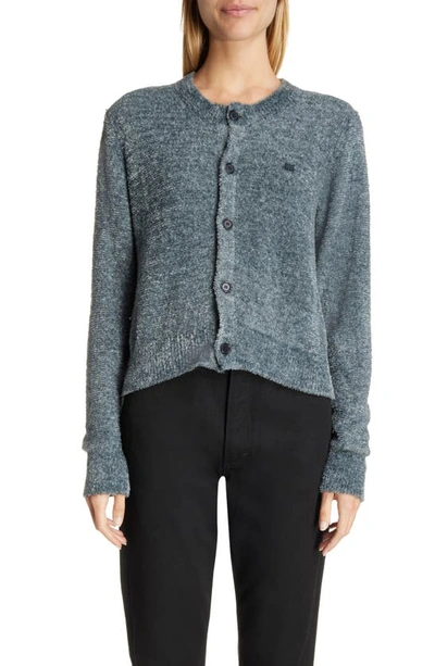 Acne Studios Kenty Two-tone Chenille Cardigan In Grey