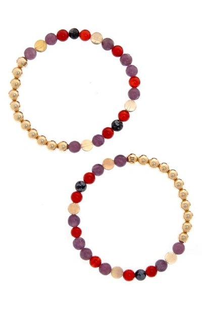 The Healer’s Collection The Healer's Collection N62 Smooth Digestion Set Of 2 Healer's Bracelets In Yellow Gold