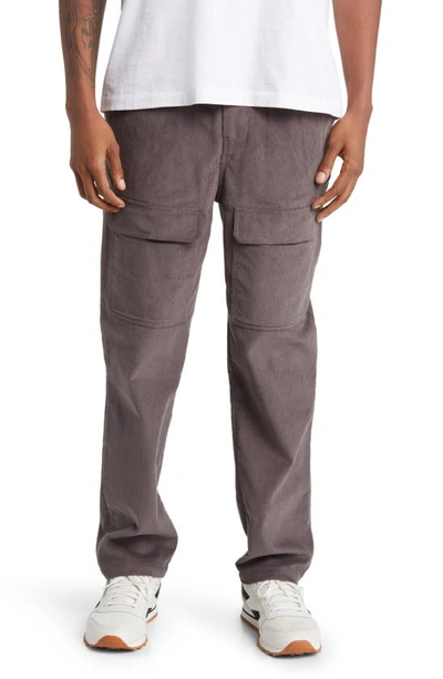 Native Youth Corduroy Cargo Trousers In Grey
