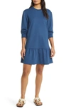 Caslon Long Sleeve Drop Waist Sweatshirt Dress In Blue Ensign