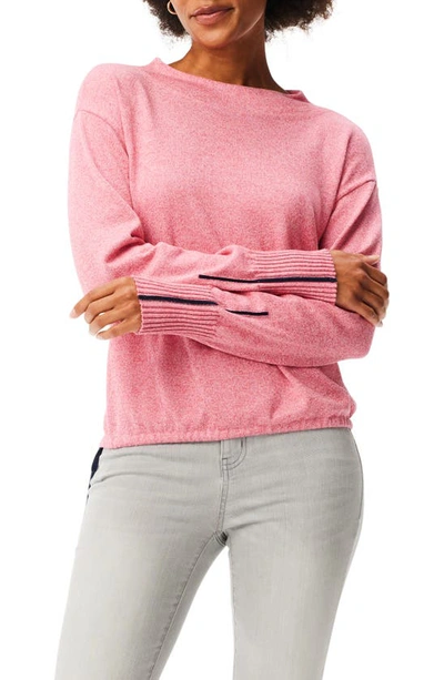 Nic + Zoe Tie Trim Sweater In Pink Mix