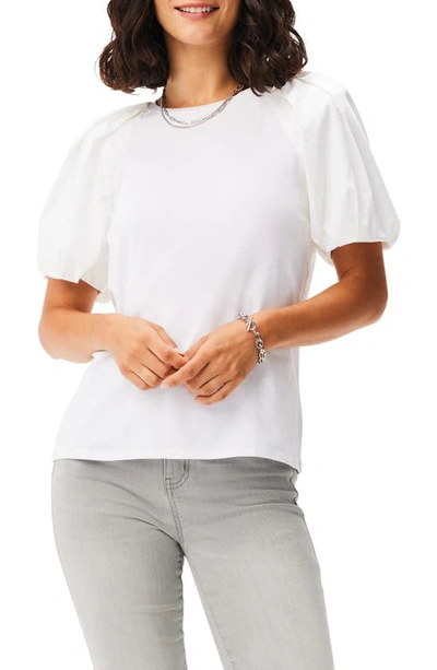 Nic + Zoe Mixed Media Statement Top In Paper White