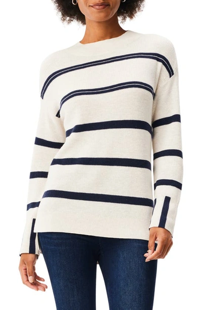 Nic + Zoe Opposites Attract Cotton Blend Sweater In Cream Multi