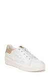 Naturalizer Morrison Sneaker In White/ Dark Gold Leather