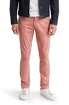 14th & Union The Wallin Stretch Twill Trim Fit Chino Pants In Pink Rosebush