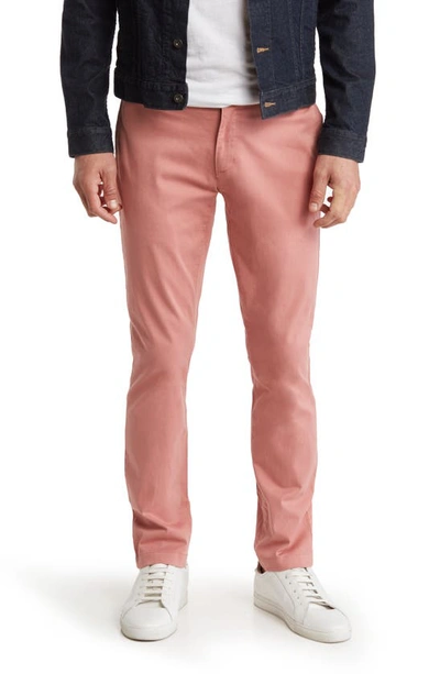 14th & Union The Wallin Stretch Twill Trim Fit Chino Pants In Pink Rosebush