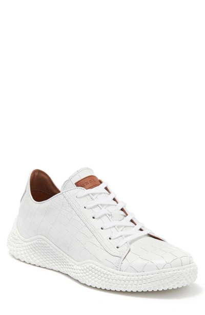 Mezlan Croc Embossed Sneaker In White