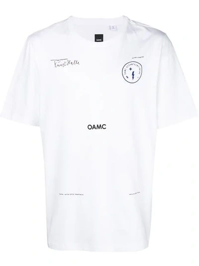 Oamc T-shirt Mit Schriftzug In White