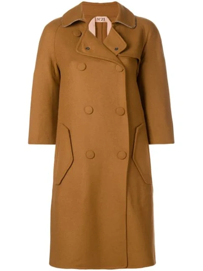 N°21 Nº21 Loose Fitted Coat - Brown In Cammello (brown)