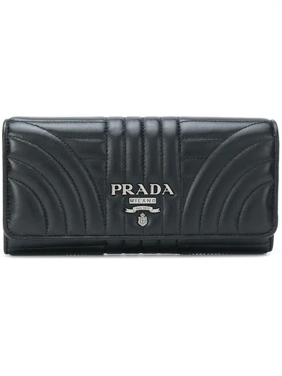 Prada Quilted Logo Wallet In Black