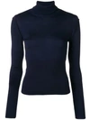 Chloé Ribbed Turtle Neck Jumper In Blue