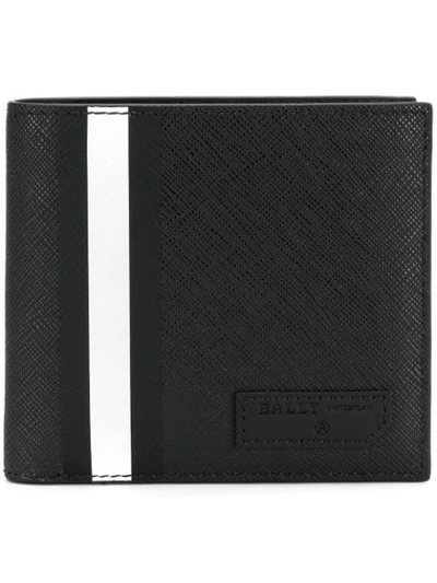 Bally Synthetic Black Bevye Stripe Bifold Wallet