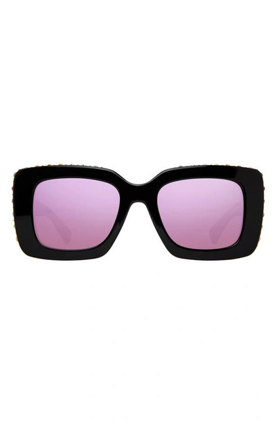 Kurt Geiger 52mm Square Sunglasses In Black/ Rainbow