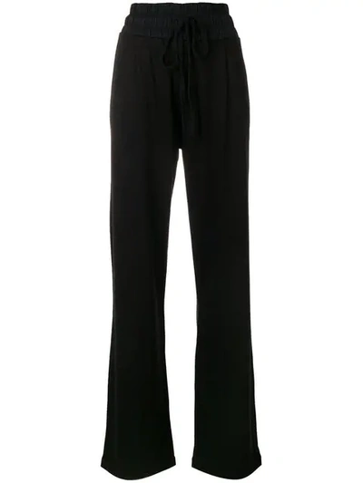 Thom Krom Flared Drawstring Trousers In Black