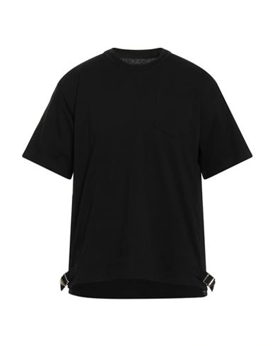 Sacai Man T-shirt Black Size 2 Cotton, Nylon, Polyester