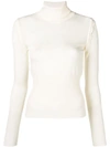 Chloé Rollkragenpullover Mit Gewellten Details In White