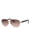 Kate Spade 'dalia2' 58mm Aviator Sunglasses In Gold Havana/ Warm Brown Grad