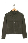 Adrianna Papell Crop Utility Jacket In Fatigue