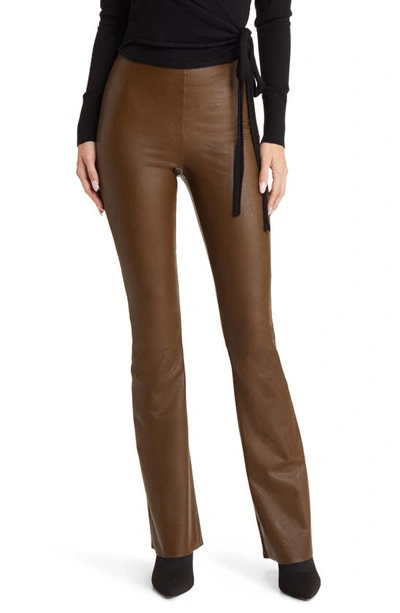 Commando Faux Leather Flare Leggings In Cadet