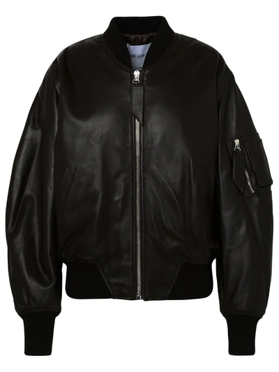 Attico Brown Leather Jacket In Marrón