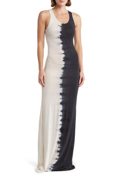 Go Couture Washed Tank Maxi Dress In Black Camel Dye