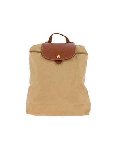 Longchamp Backpack Shoulder Bag Women  In Beige