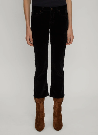 Saint Laurent Textured Jeans In Black