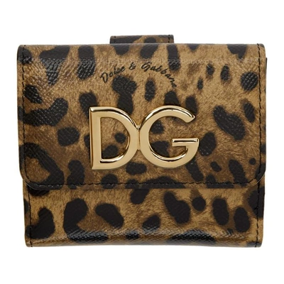 Dolce & Gabbana Dolce And Gabbana Black And Brown Leopard French Wallet In Ha93m Leopa