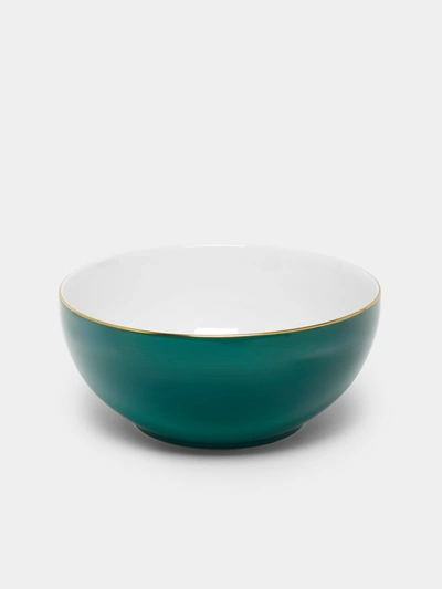 Robert Haviland & C Parlon Coco Hand-painted Porcelain Salad Bowl In Green