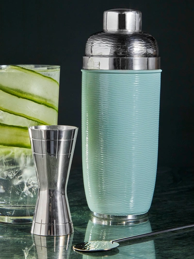 Zanetto Enamelled Silver-plated Cocktail Shaker In Blue