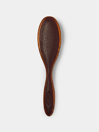 F. Hammann Leather Hairbrush In Brown