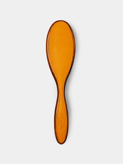 F. Hammann Leather Hairbrush In Orange