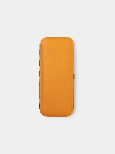 F. Hammann Leather Small Manicure Set In Orange