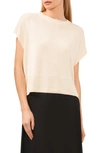 Halogen Crewneck Rib Sweater Top In Birch