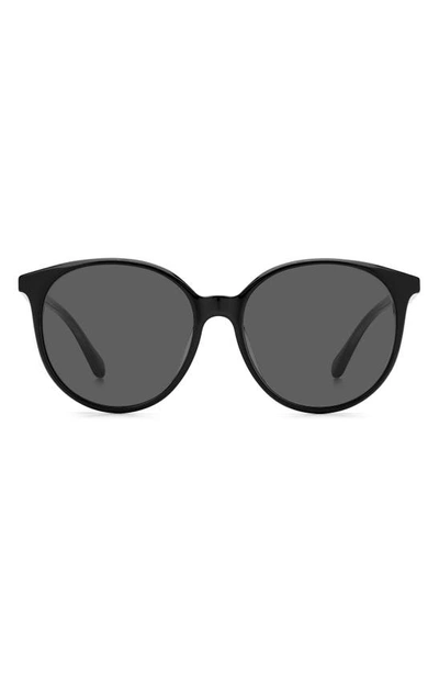 Kate Spade 56mm Kaiafs Round Sunglasses In Black/ Grey